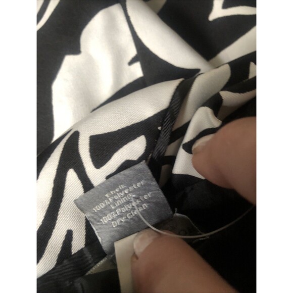 Ann Taylor Loft Skirt 00P White Black Floral Pattern A-Line Paneled Lined Zip - Picture 4 of 4